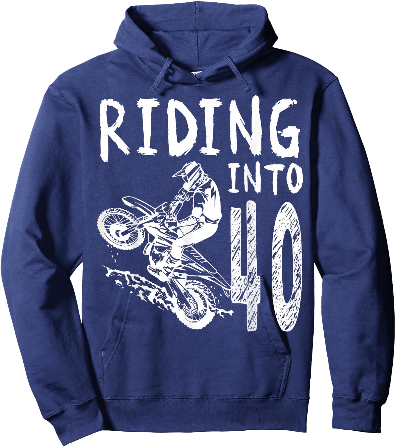 Riding Into 40th Birthday Boy Dirt Bike Party 40 Year Old Hoodie - Hoodie | Navy
