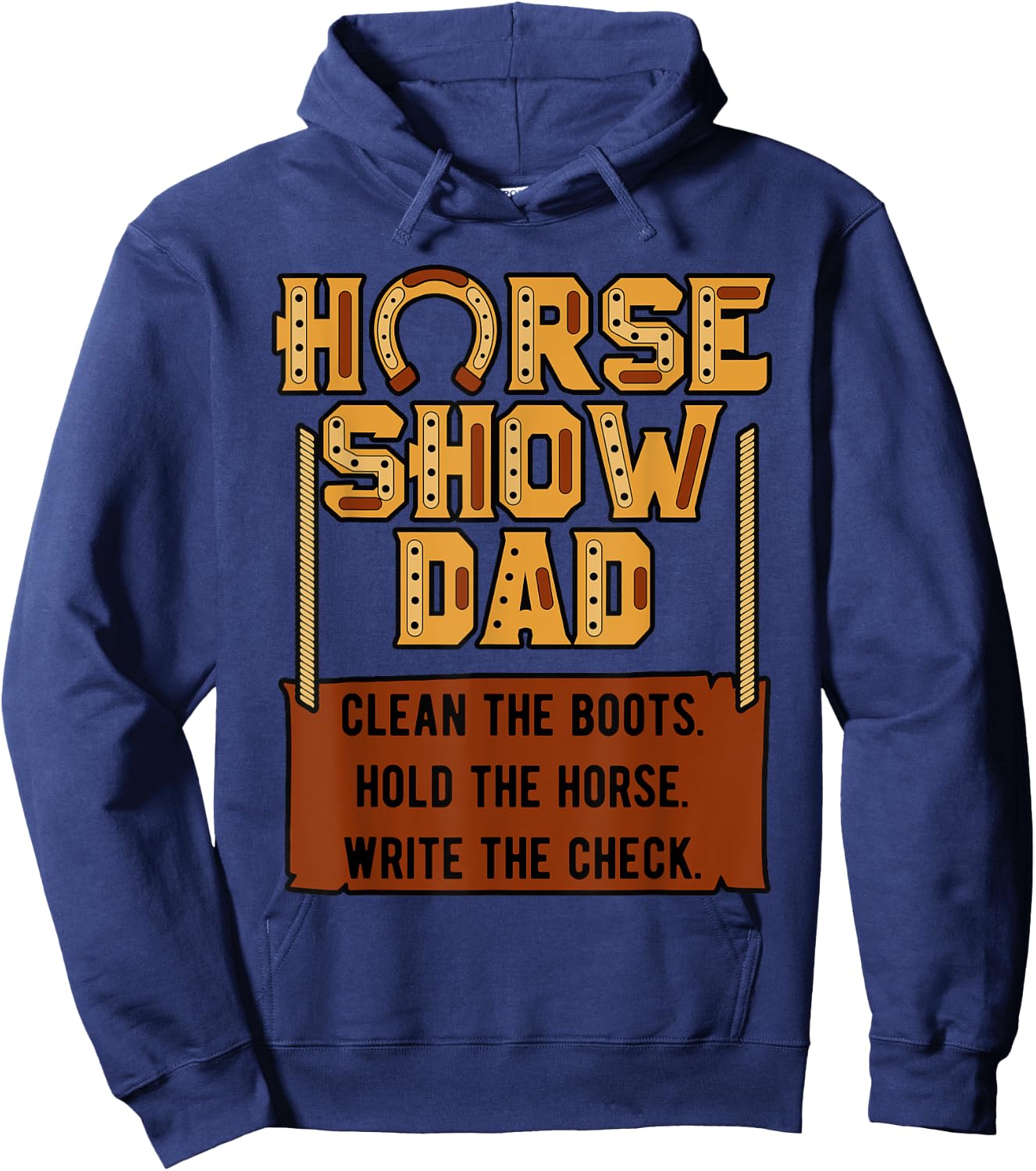Horse Show Dad Jockey Equestrian Showjumping Father's Day Hoodie - Hoodie | Navy