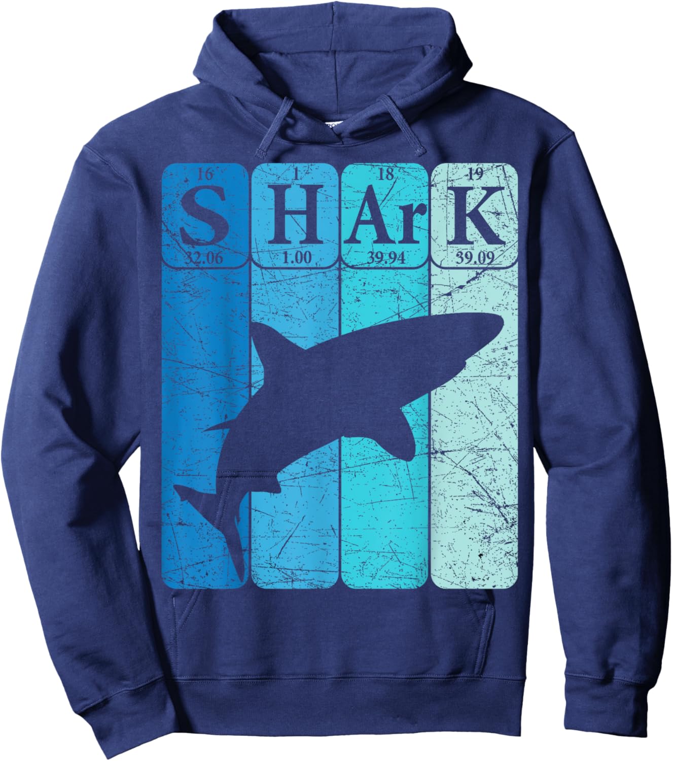 Shark Periodic Table Elements Retro Shark Selachimorphaphile Hoodie - Hoodie | Navy