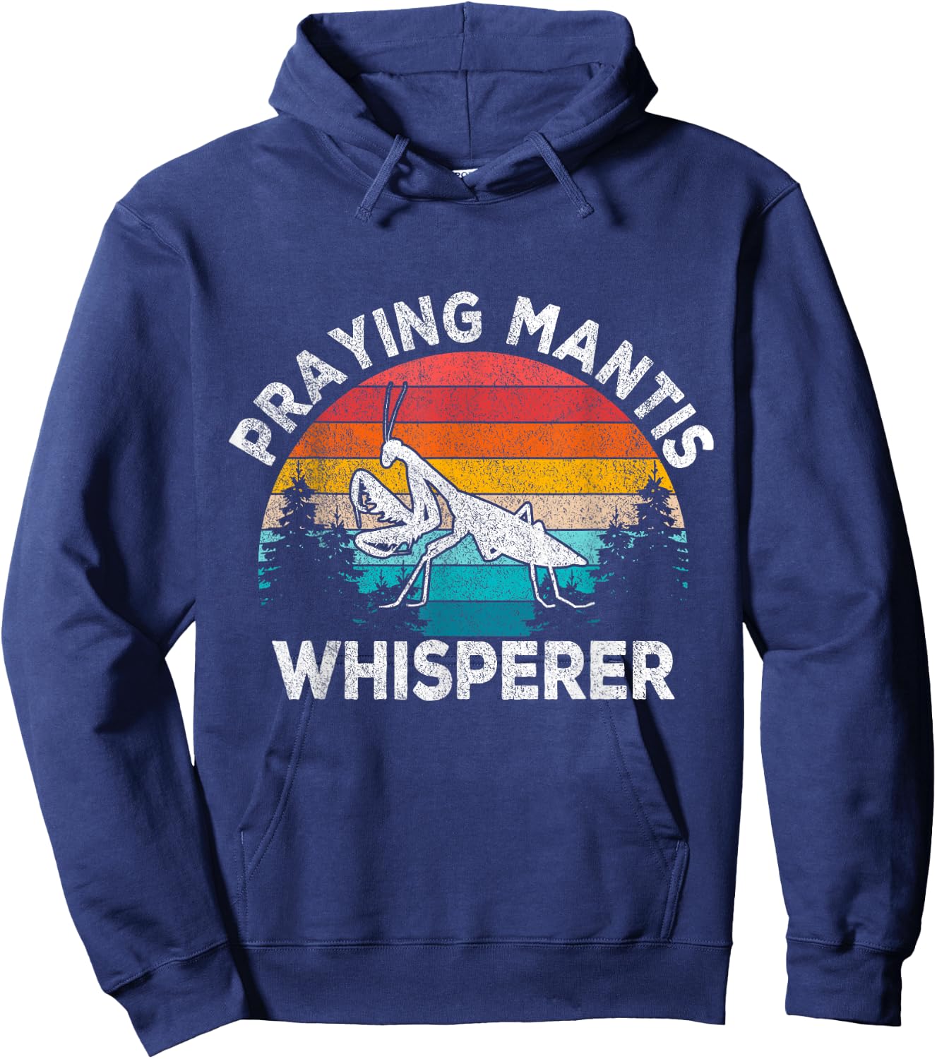 Praying Mantis Whisperer Mantis Lover Funny Mantis Retro Hoodie - Hoodie | Navy