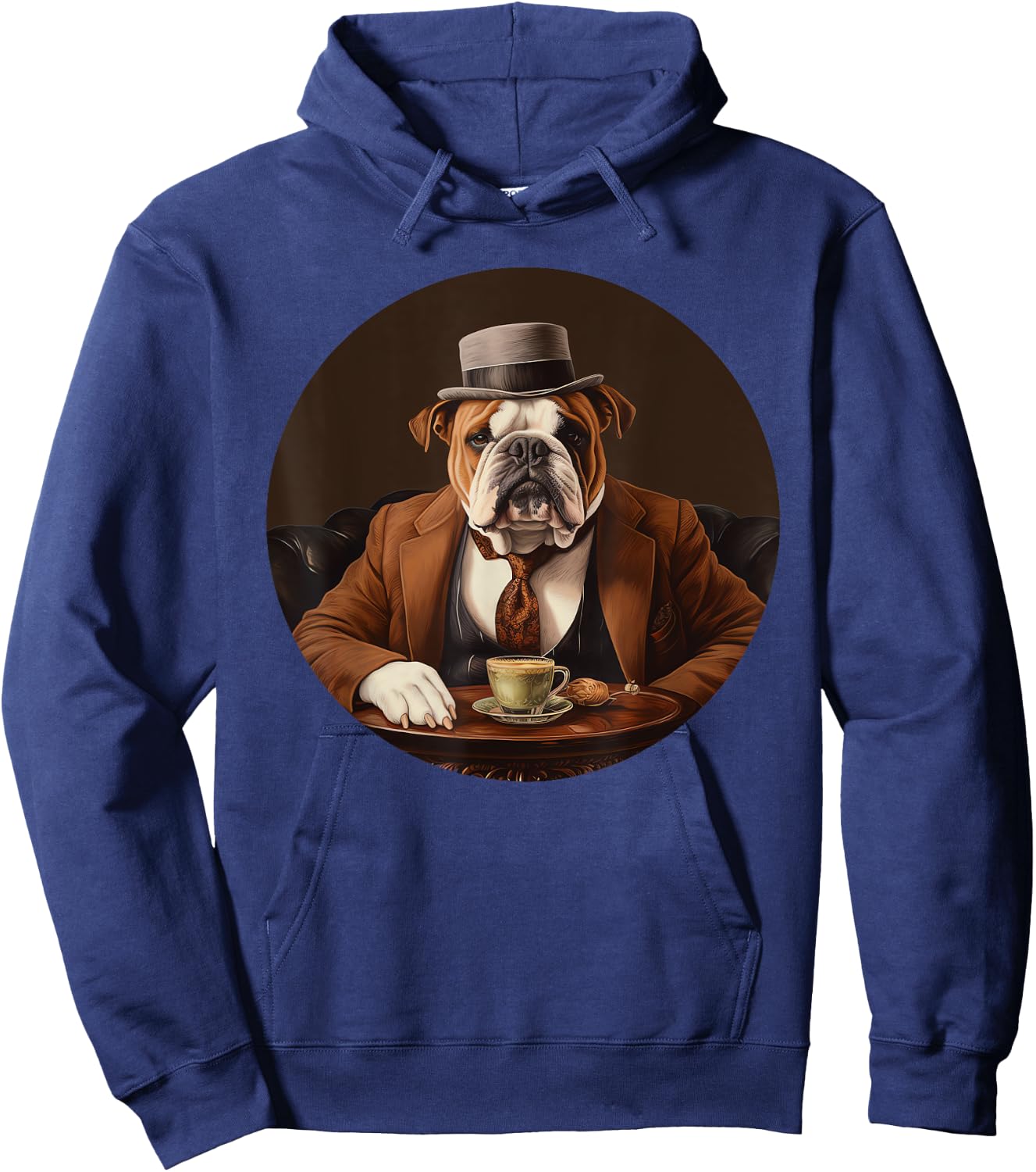 English Bulldog English Gentleman Funny Dog Victorian Hoodie - Hoodie | Navy