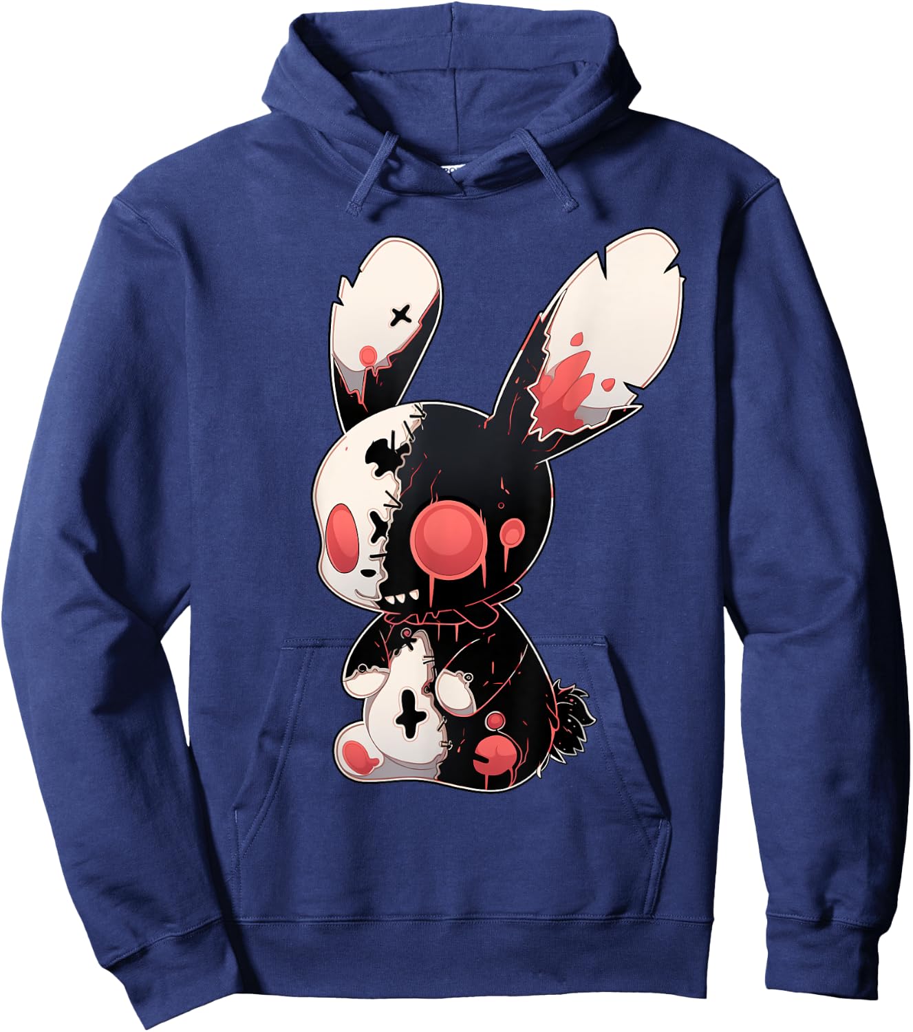 Goth Bunny Kawaii Rabbit Cute E-Girl Gothic Outfit Grunge Hoodie - Hoodie | Navy