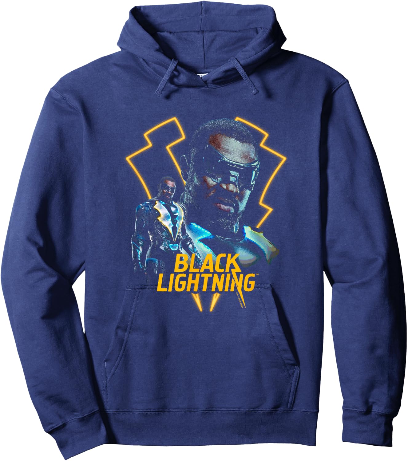 Black Lightning Vigilante Super Hero Lightning Logo Poster Hoodie - Hoodie | Navy