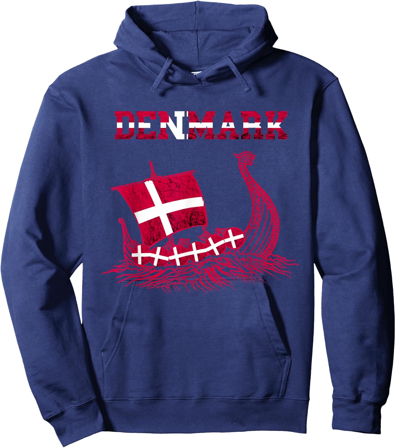 Denmark Viking Ship Danish Flag Dansk Danish Pride Danes Hoodie - Hoodie | Navy