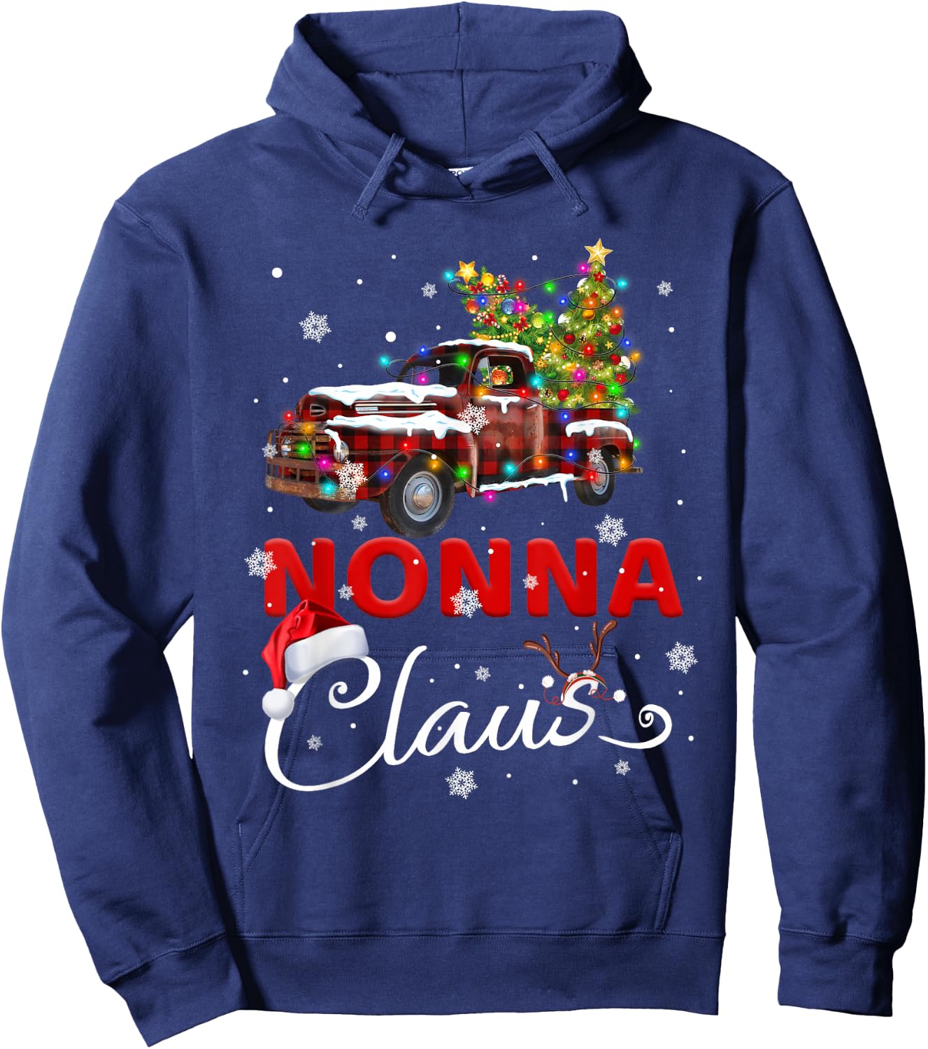 Nonna Claus Truck Santa Christmas Family Santa Men Women Hoodie - Hoodie | Navy