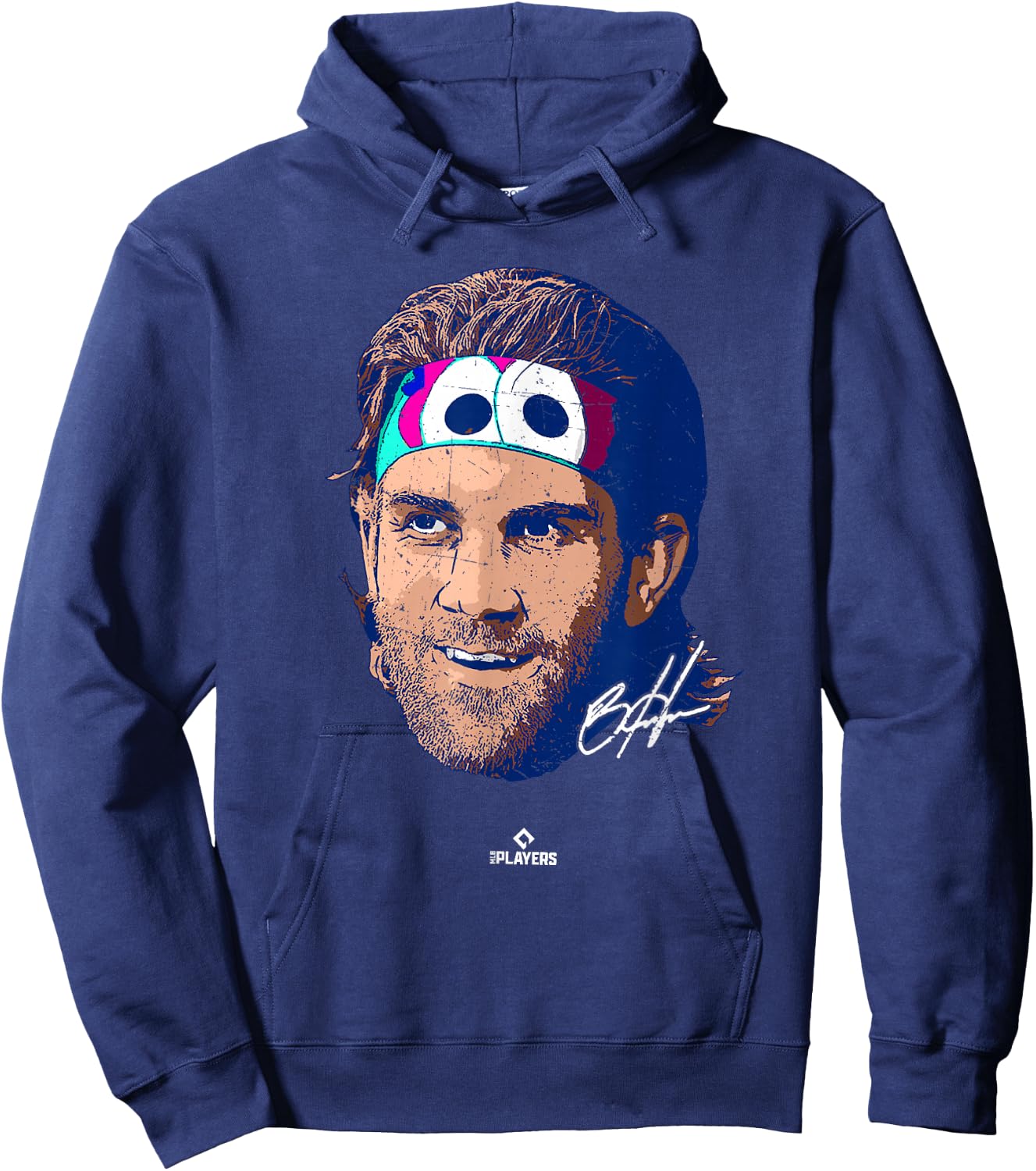 Bryce Harper Headshot Bryce Harper Philadelphia MLBPA Hoodie - Hoodie | Navy