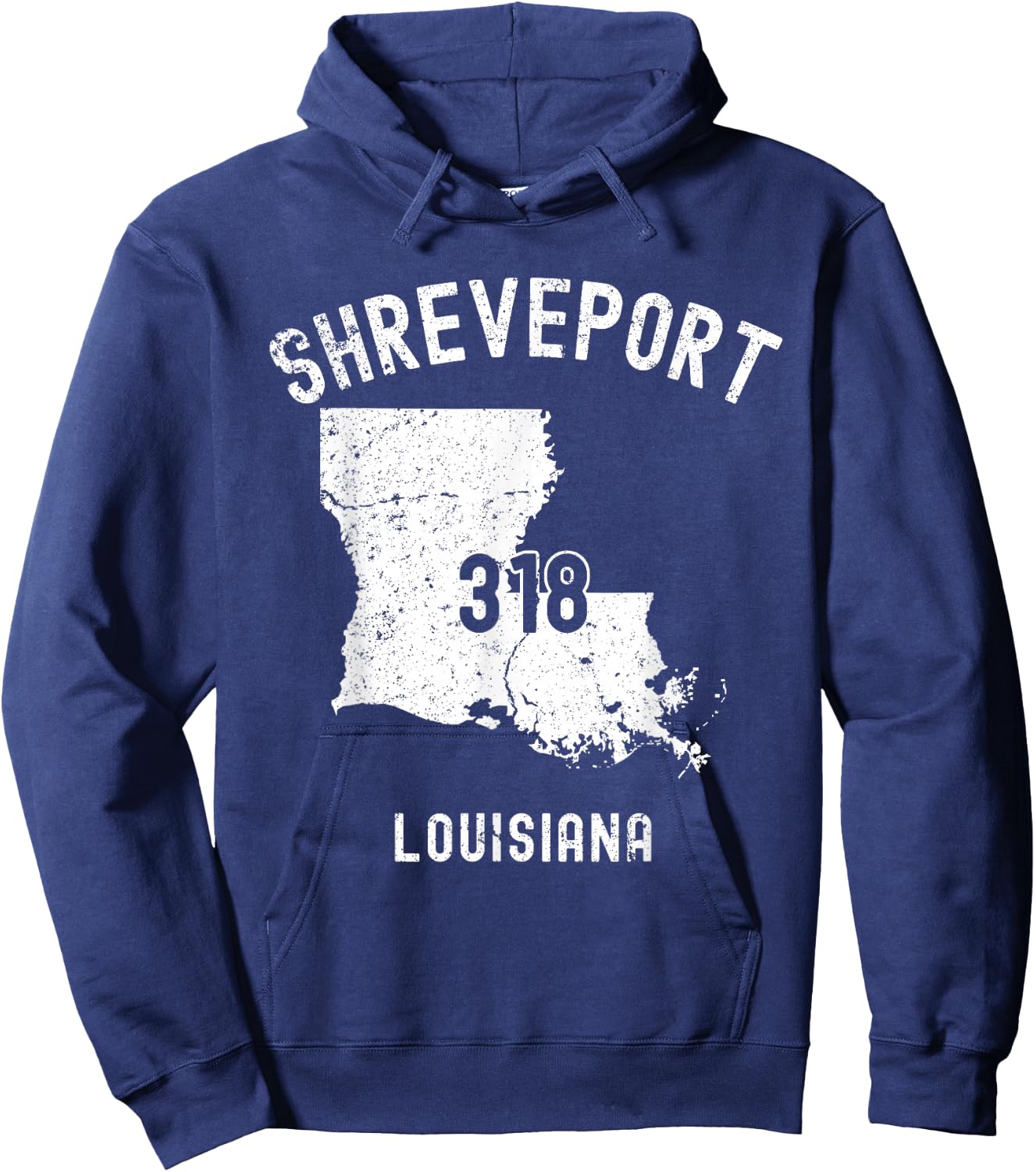 Shreveport Louisiana LA 318 Vintage Athletic Style Hoodie - Hoodie | Navy