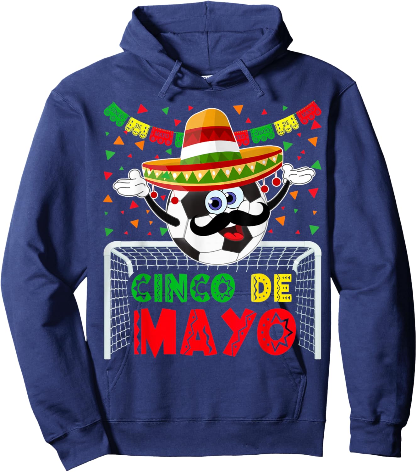 Cinco de Mayo Soccer Mexican Party for Kids boys girls Hoodie - Hoodie | Navy