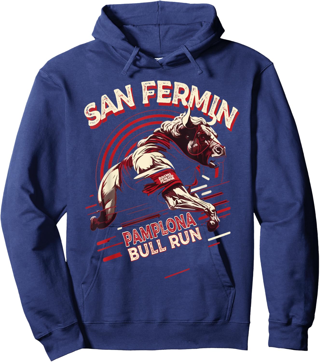 San Fermin Pamplona Bull Run Spain | Bull Fighting Festival Hoodie - Hoodie | Navy