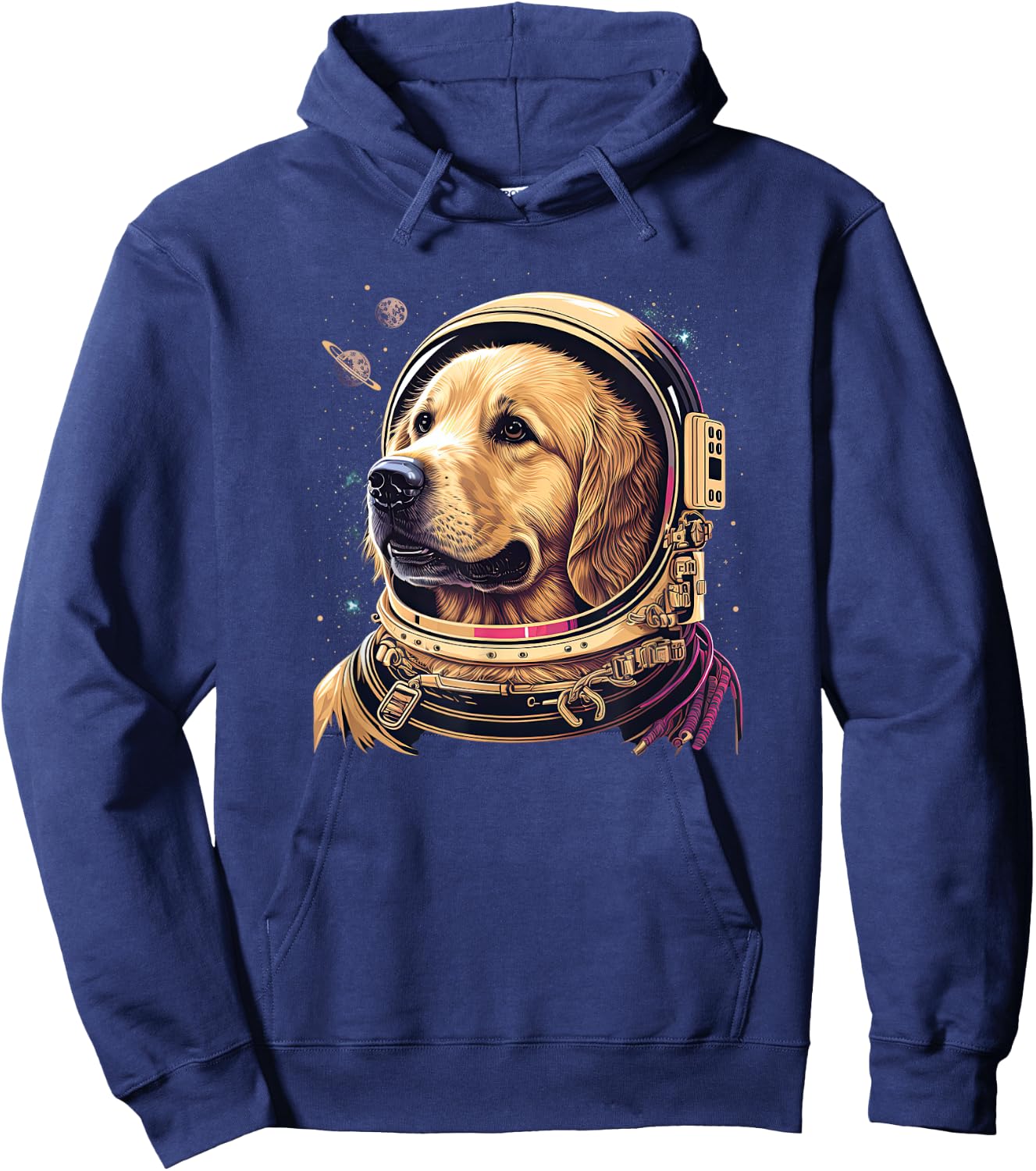 Funny Golden Retriever Astronaut in the space Hoodie - Hoodie | Navy