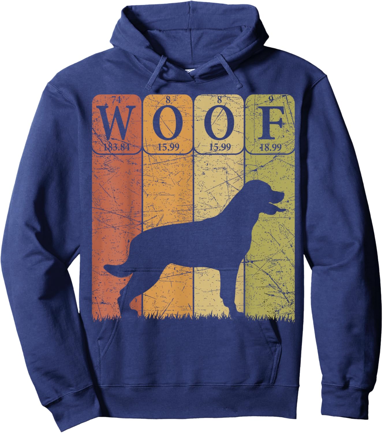 Rottweiler Dog Periodic Table Elements Dog Lover Funny Woof Hoodie - Hoodie | Navy