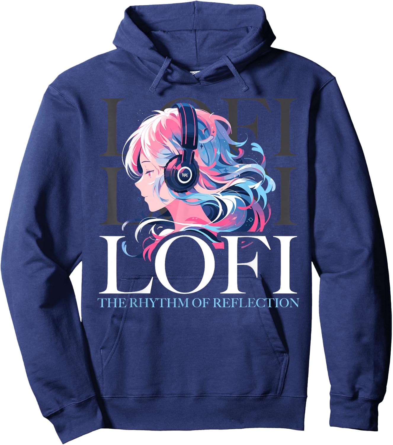 Lofi Music Lover Low Fidelity Anime Lo-Fi Japanese Aesthetic Hoodie - Hoodie | Navy