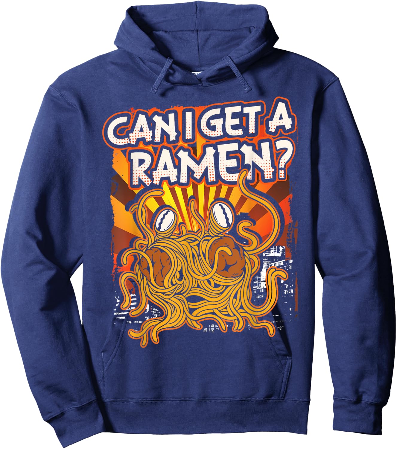 Can I Get A Ramen | Pastafarian | Flying Spaghetti Monster Hoodie - Hoodie | Navy