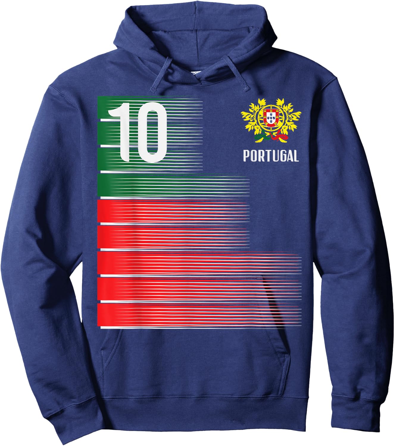 Portugal Number 10 Portuguese Soccer Fan Men Women Kids Boys Hoodie - Hoodie | Navy