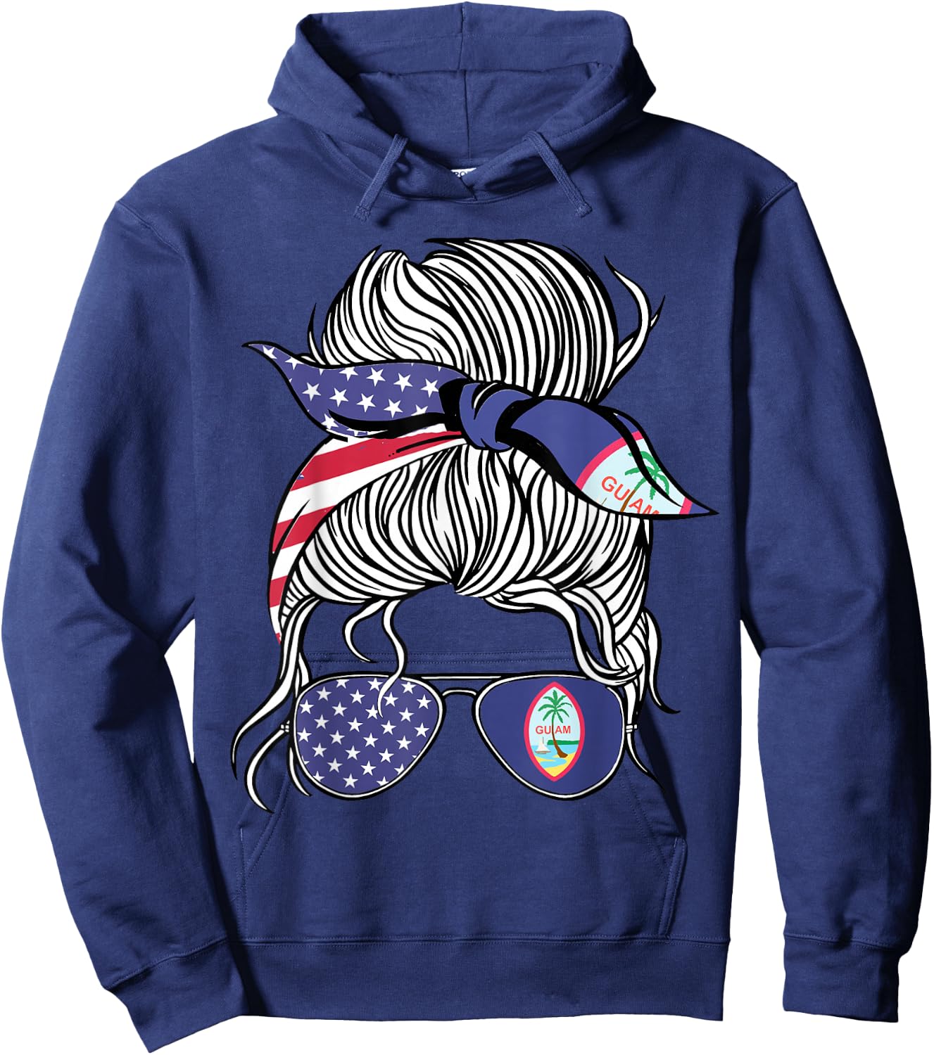 Guamanian American Patriot Grown Proud Women Girl Flag Hoodie - Hoodie | Navy