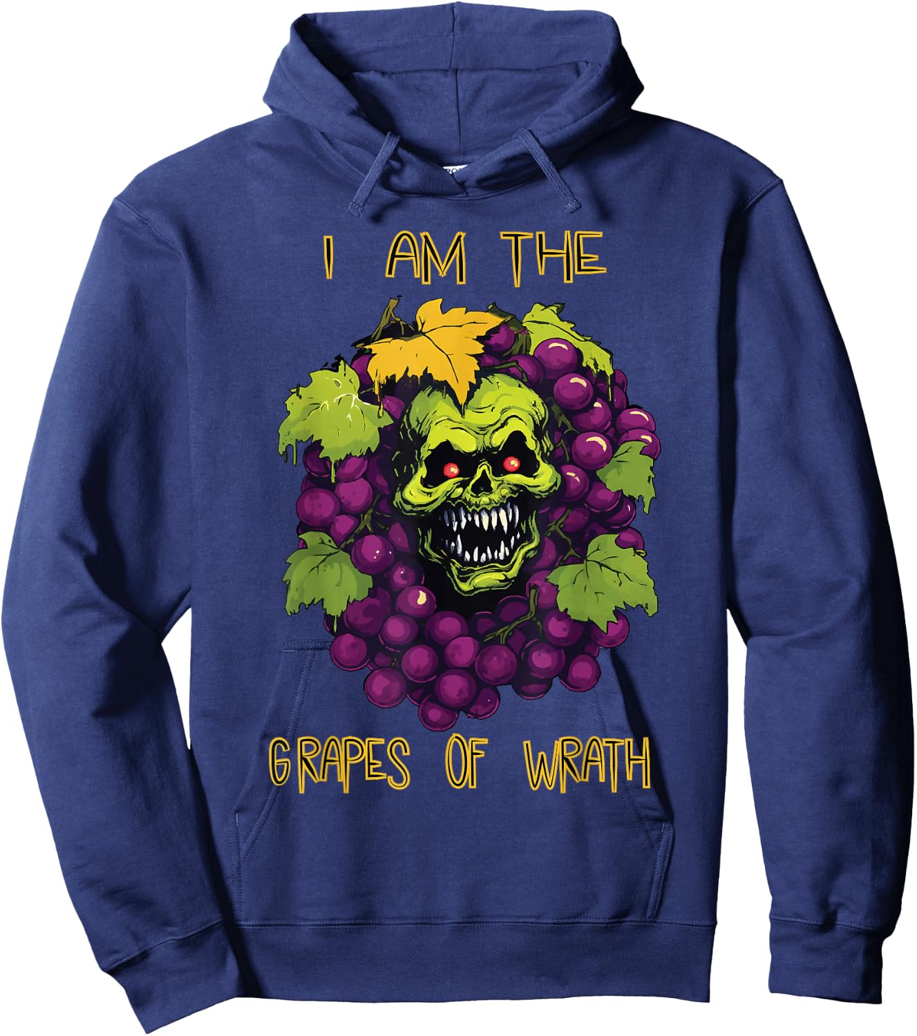 The Grapes of Wrath Halloween Costume Shirt Funny Wine Pun Hoodie - Hoodie | Navy