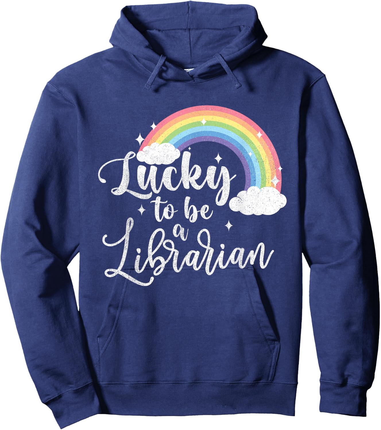 Lucky To Be A Librarian - St Patricks Day Library Assistant Hoodie - Hoodie | Navy
