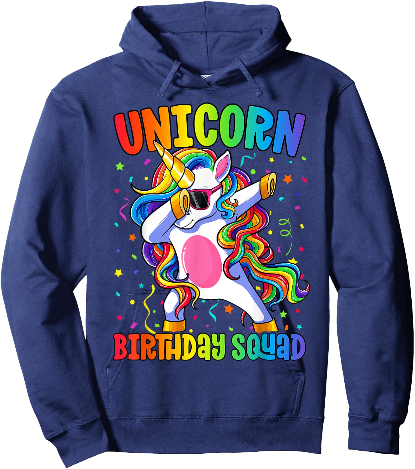Birthday Squad Shirt Kids Dabbing Unicorn Birthday Hoodie - Hoodie | Navy
