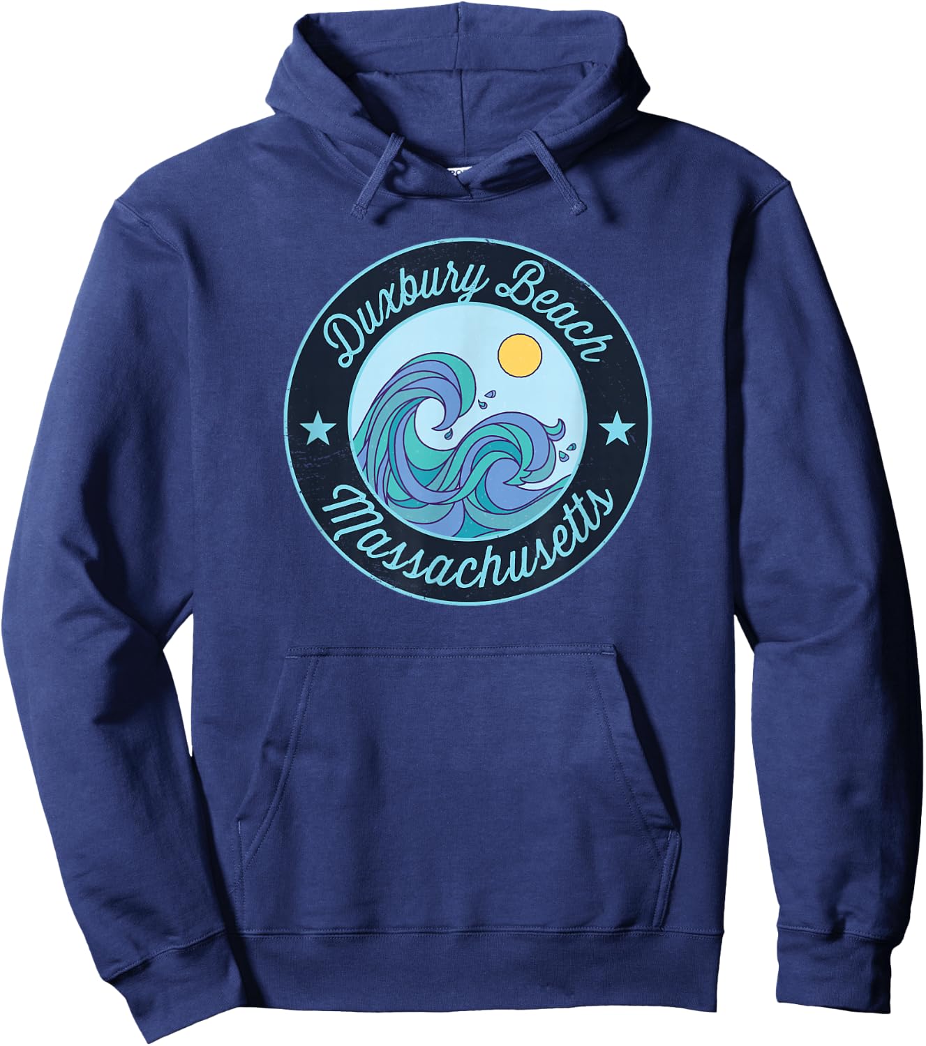 Duxbury Beach MA Massachusetts Souvenir Nautical Surfer Grap Hoodie - Hoodie | Navy