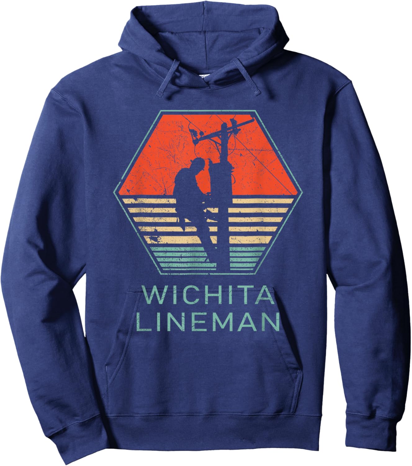 GlenStore Wichita Lineman - Black, -Adults, Small, Short Sleeve, , Classic Fit, Cotton 60% Polyester 40% Hoodie - Hoodie | Navy
