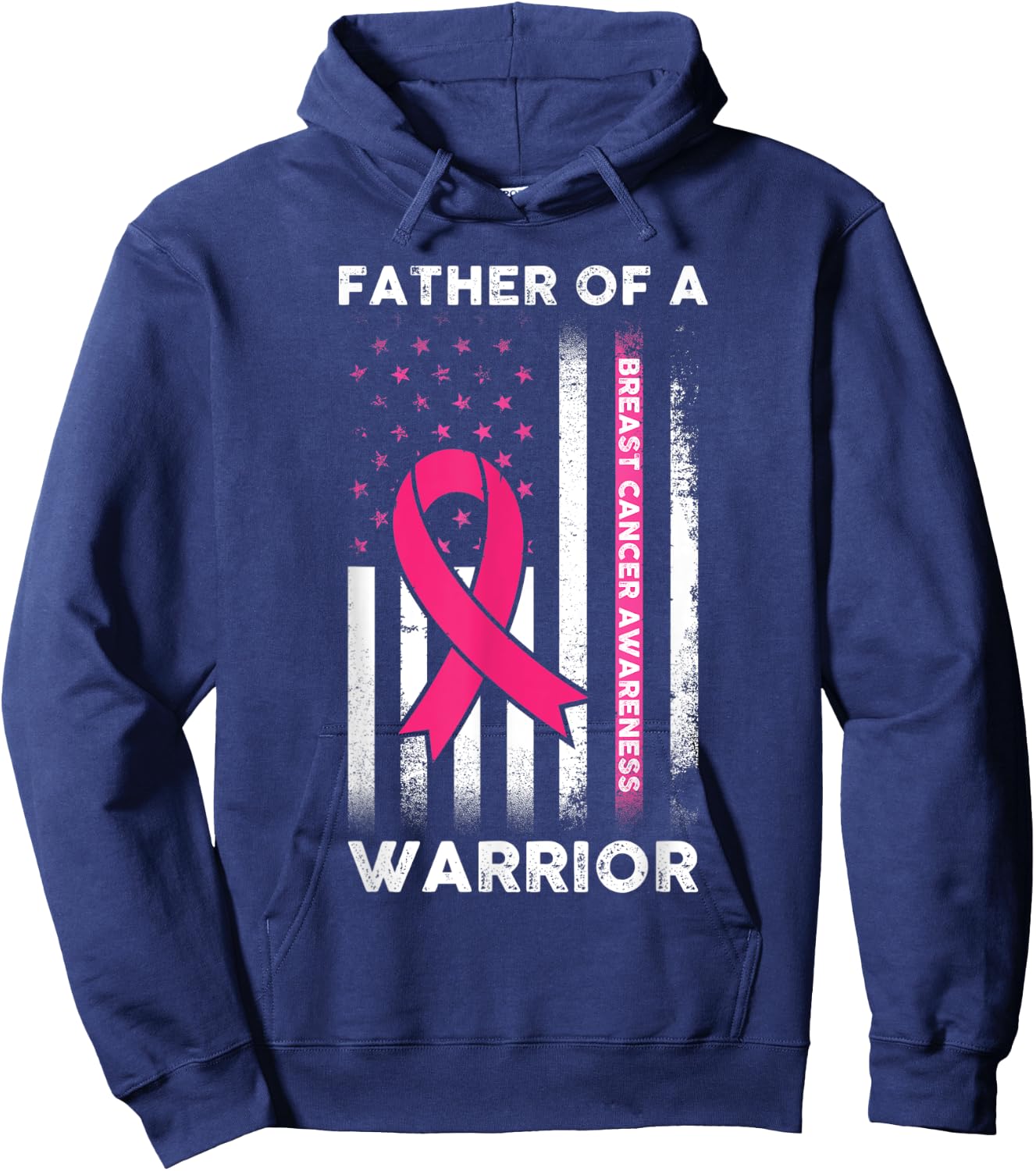 Breast Cancer Awareness - Father Of A Warrior Support Squad Hoodie - Hoodie | Navy