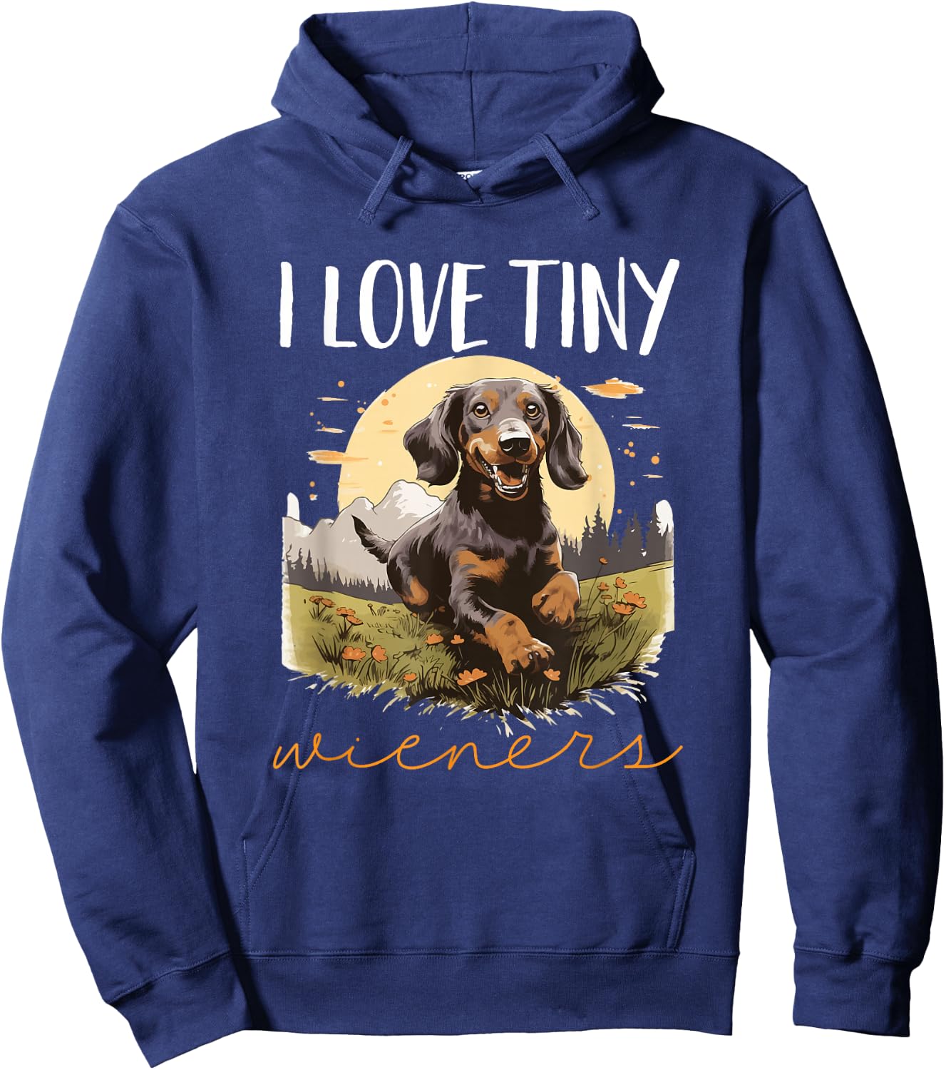 Dachshund badger wiener sausage dog I Love tiny Wieners Hoodie - Hoodie | Navy