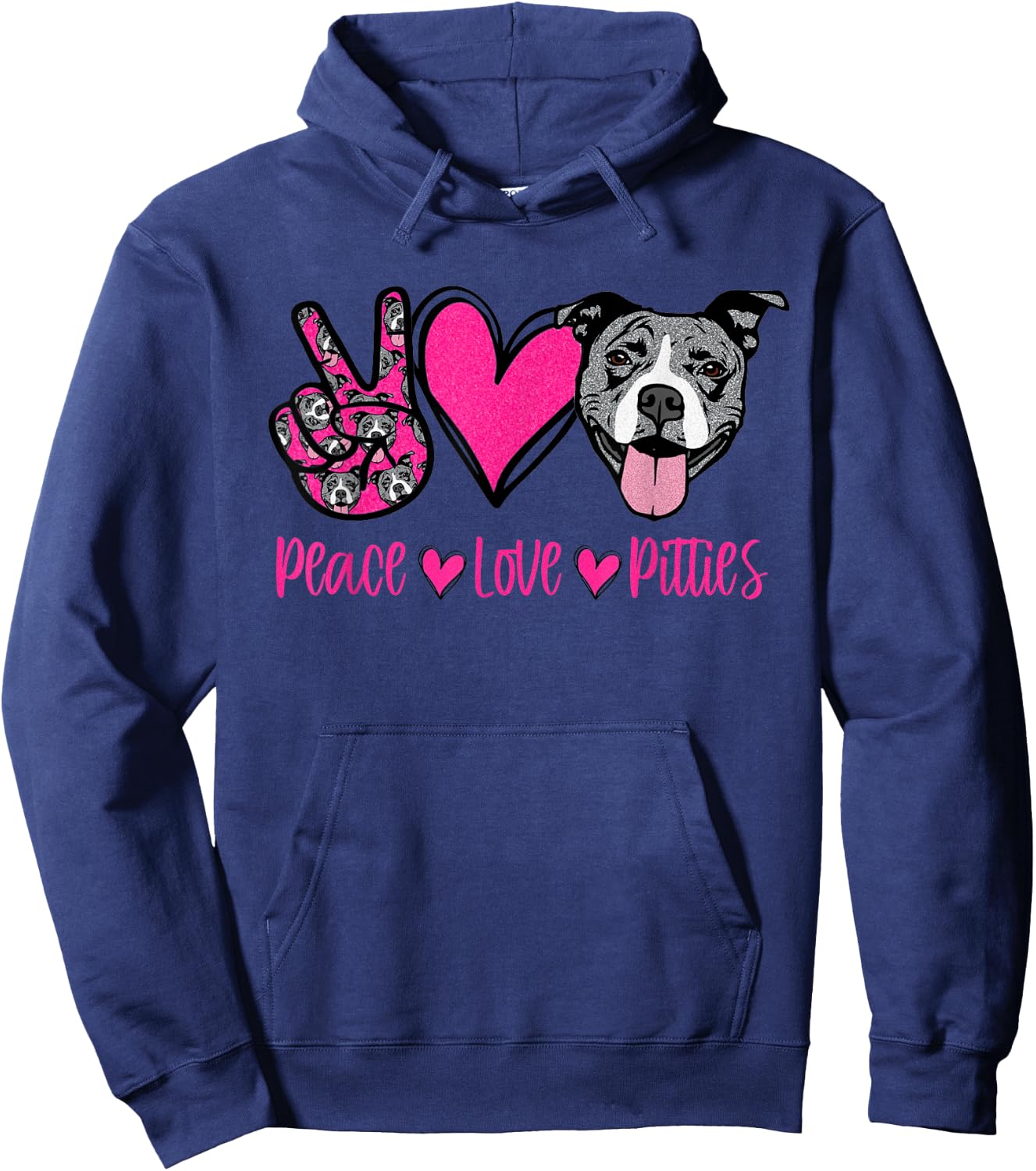 Pit Bull Lives Matter Pittie Puppy Dog Mom Ladies Pitbull Small Hoodie - Hoodie | Navy