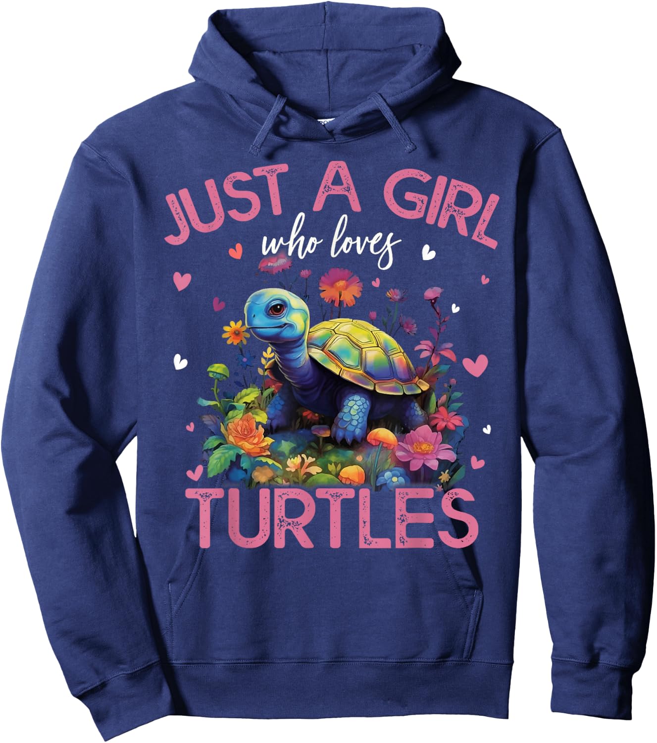 Just A Girl Who Loves Turtles Girls Hoodie - Hoodie | Navy