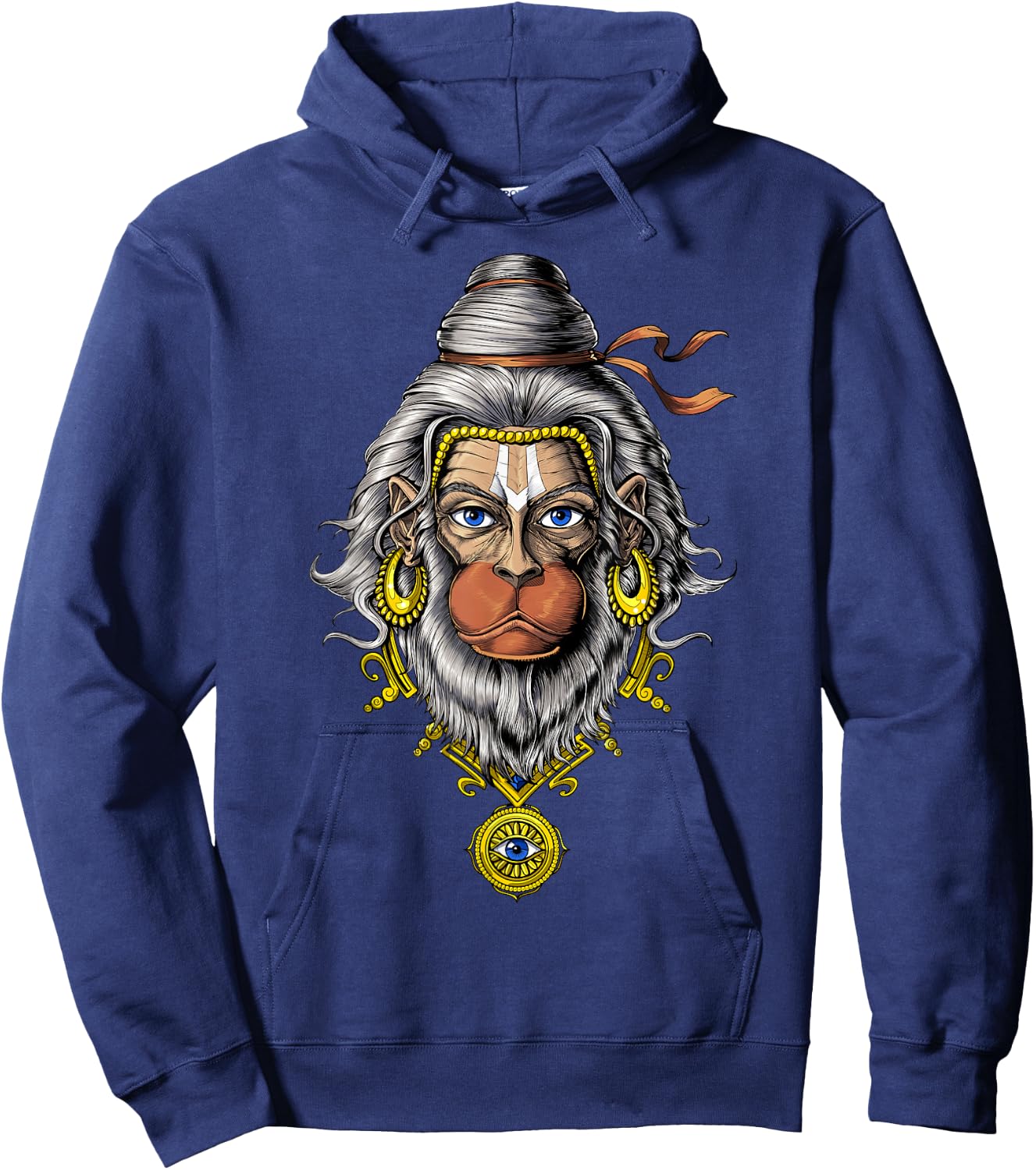 Hanuman Hindu God Hinduism Monkey Zen Yoga Spiritual Hoodie - Hoodie | Navy