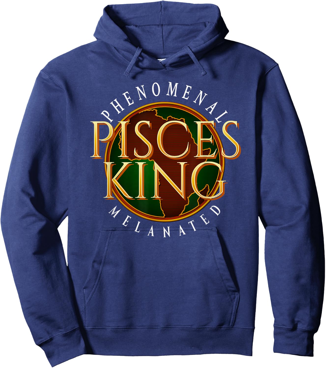 Pisces King Black Man African American Hoodie - Hoodie | Navy