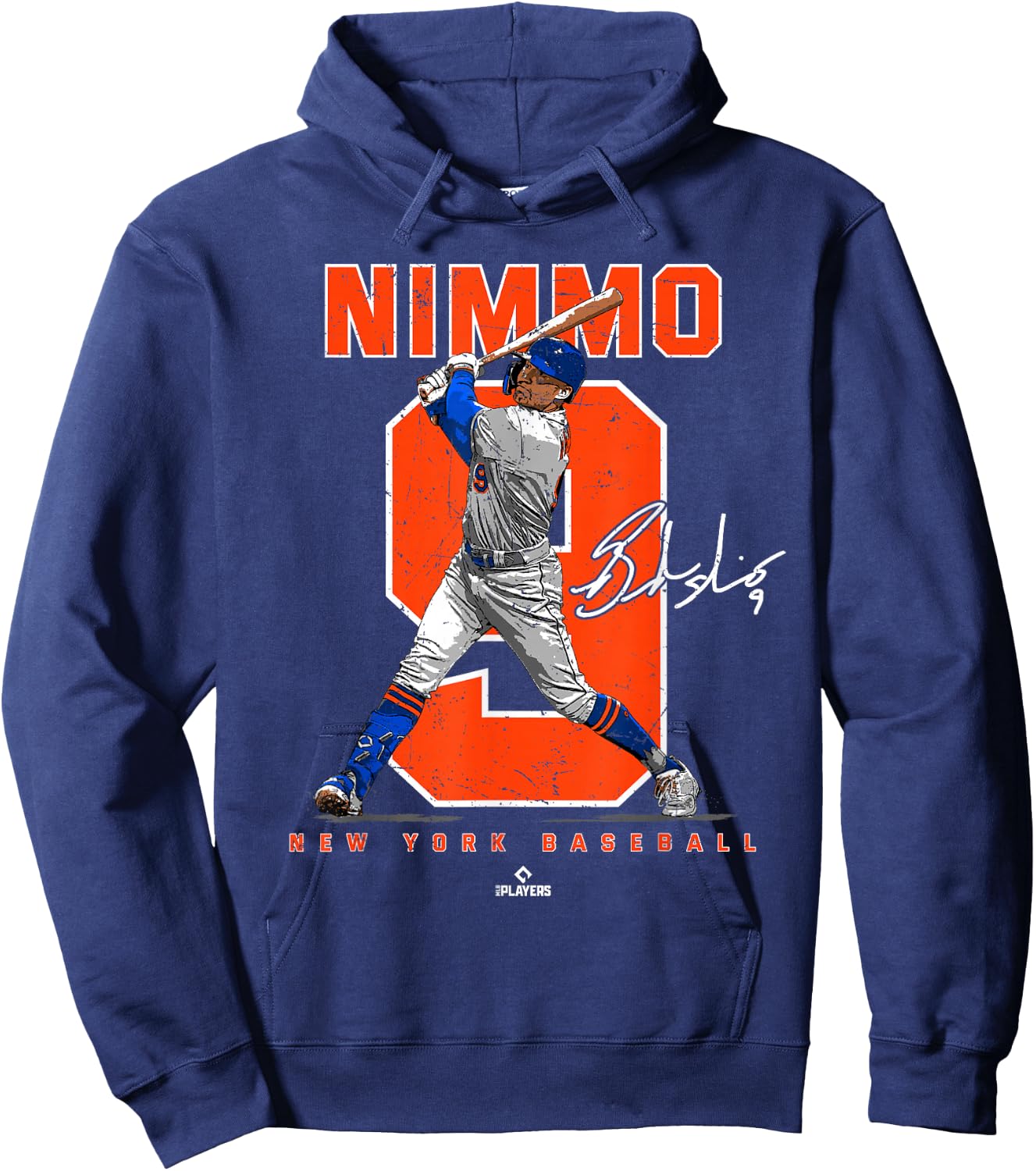 Number and Portrait Brandon Nimmo New York MLBPA Hoodie - Hoodie | Navy