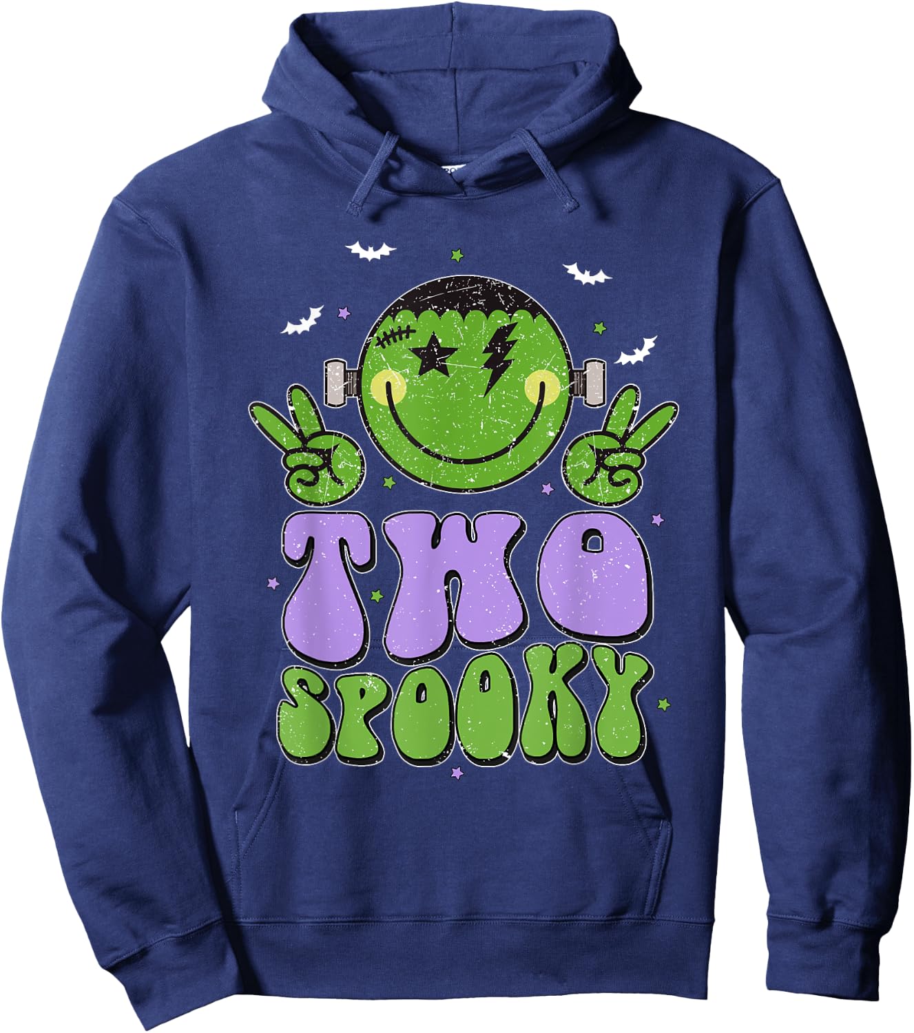 Two Spooky Birthday Decorations Boy 2nd Bday Halloween Hoodie - Hoodie | Navy