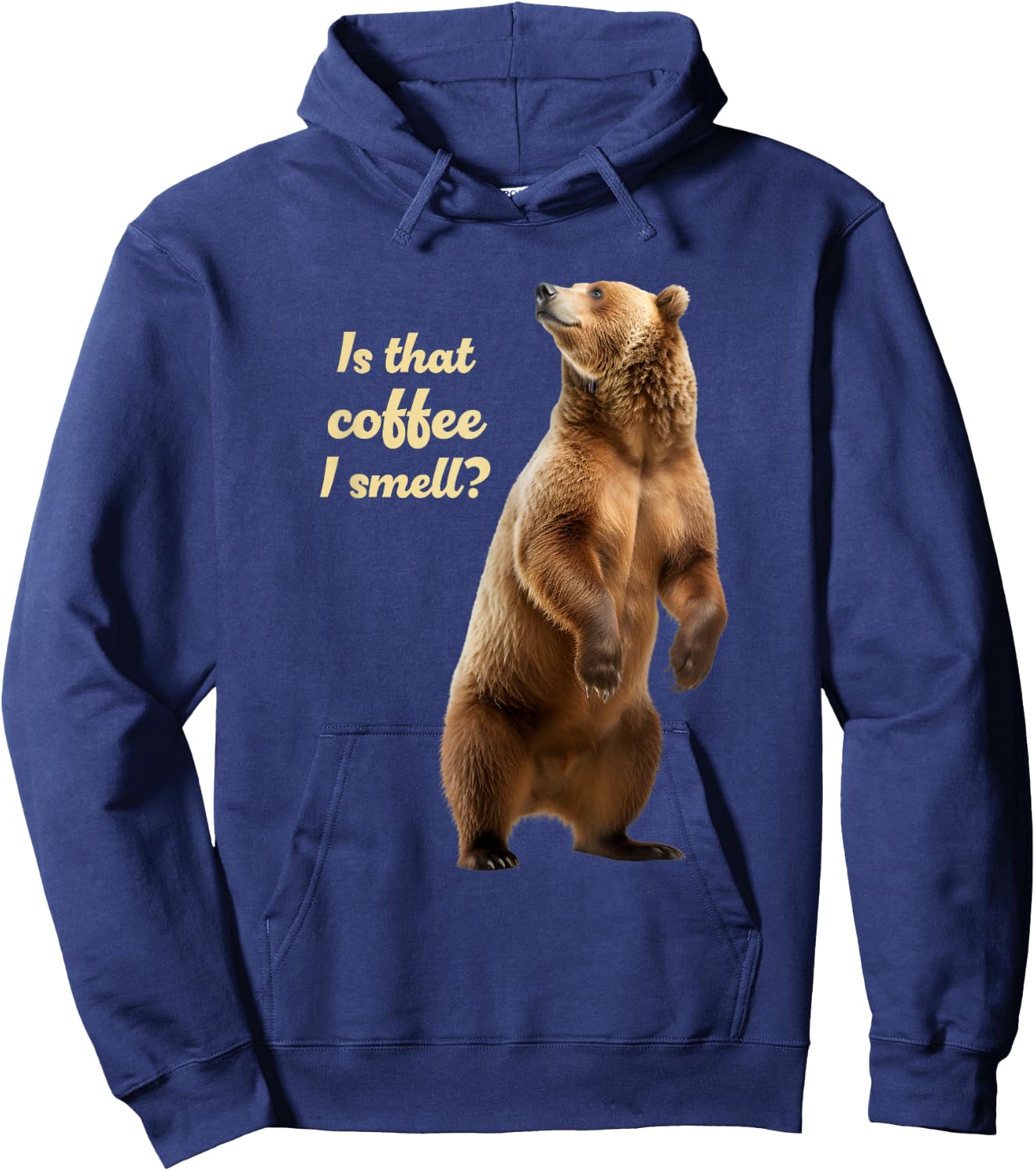 Coffee and Grizzlies Funny Bear Lover Grizzly Wildlife Hoodie - Hoodie | Navy
