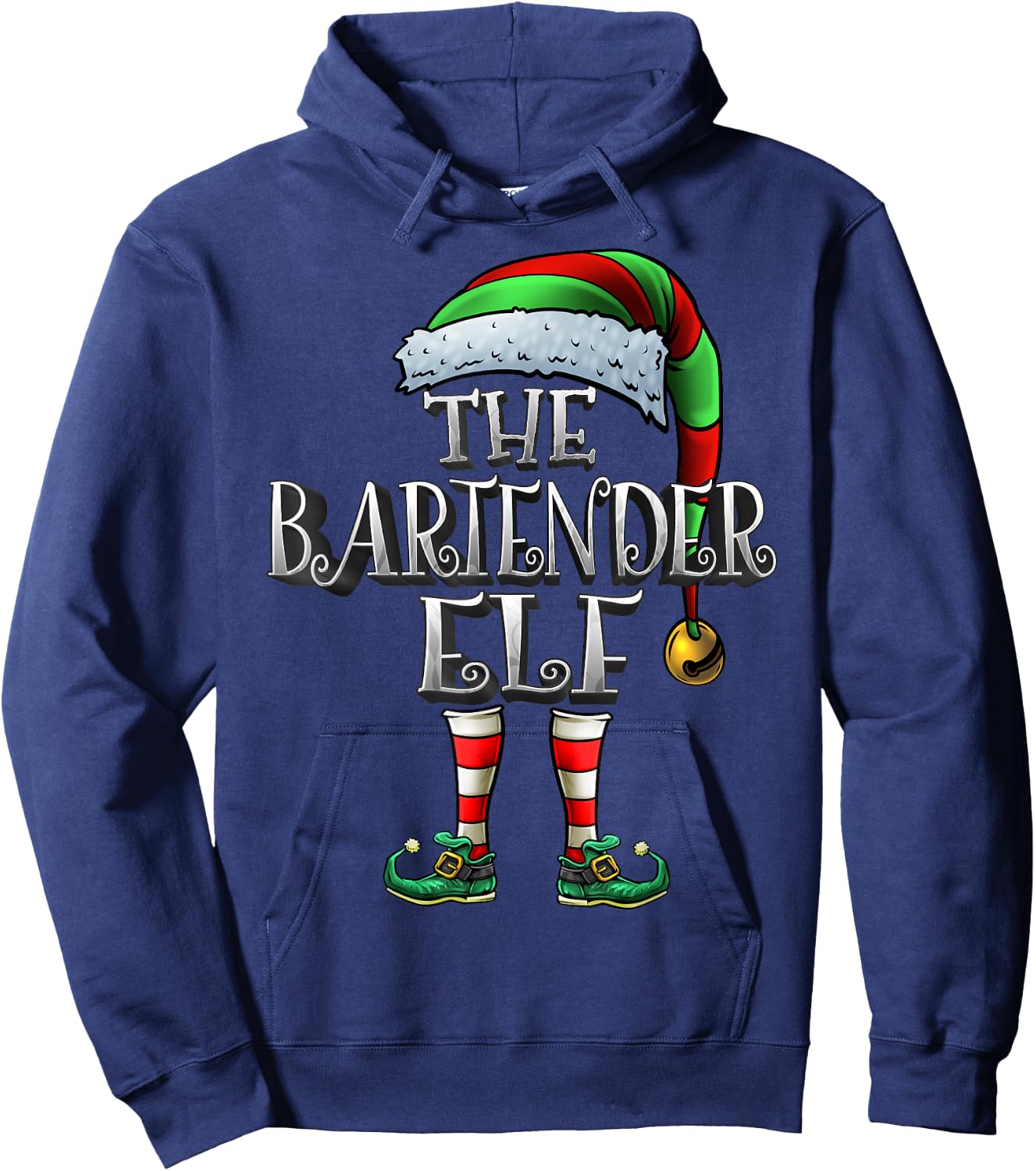 Bartender Elf Shirt Matching Family Bartender Christmas Elf Hoodie - Hoodie | Navy