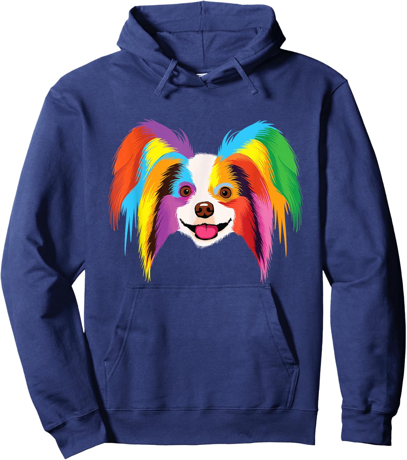 Colorful Papillon - Dog Canine Lover Pet Owner Veterinarian Women Kids Hoodie - Hoodie | Navy