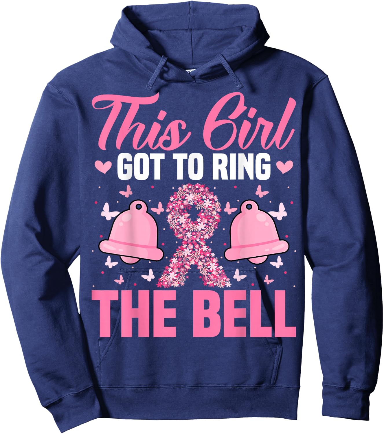 This Girl Got to Ring the Bell - Breast Cancer Awareness Hoodie - Hoodie | Navy