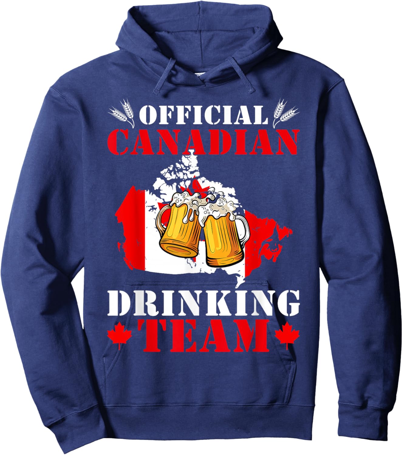 Official Canadian Drinking Team & Maple Leaf Patriotic Men Hoodie - Hoodie | Navy