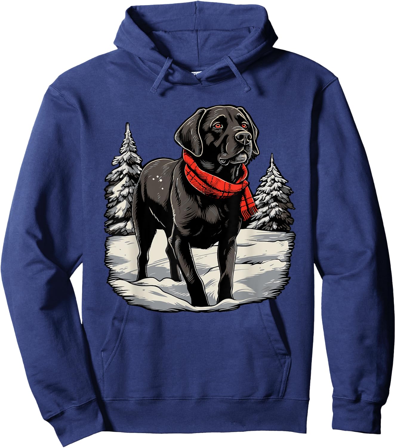 Black Labrador Christmas Santa Hat Xmas Pajama Hoodie - Hoodie | Navy