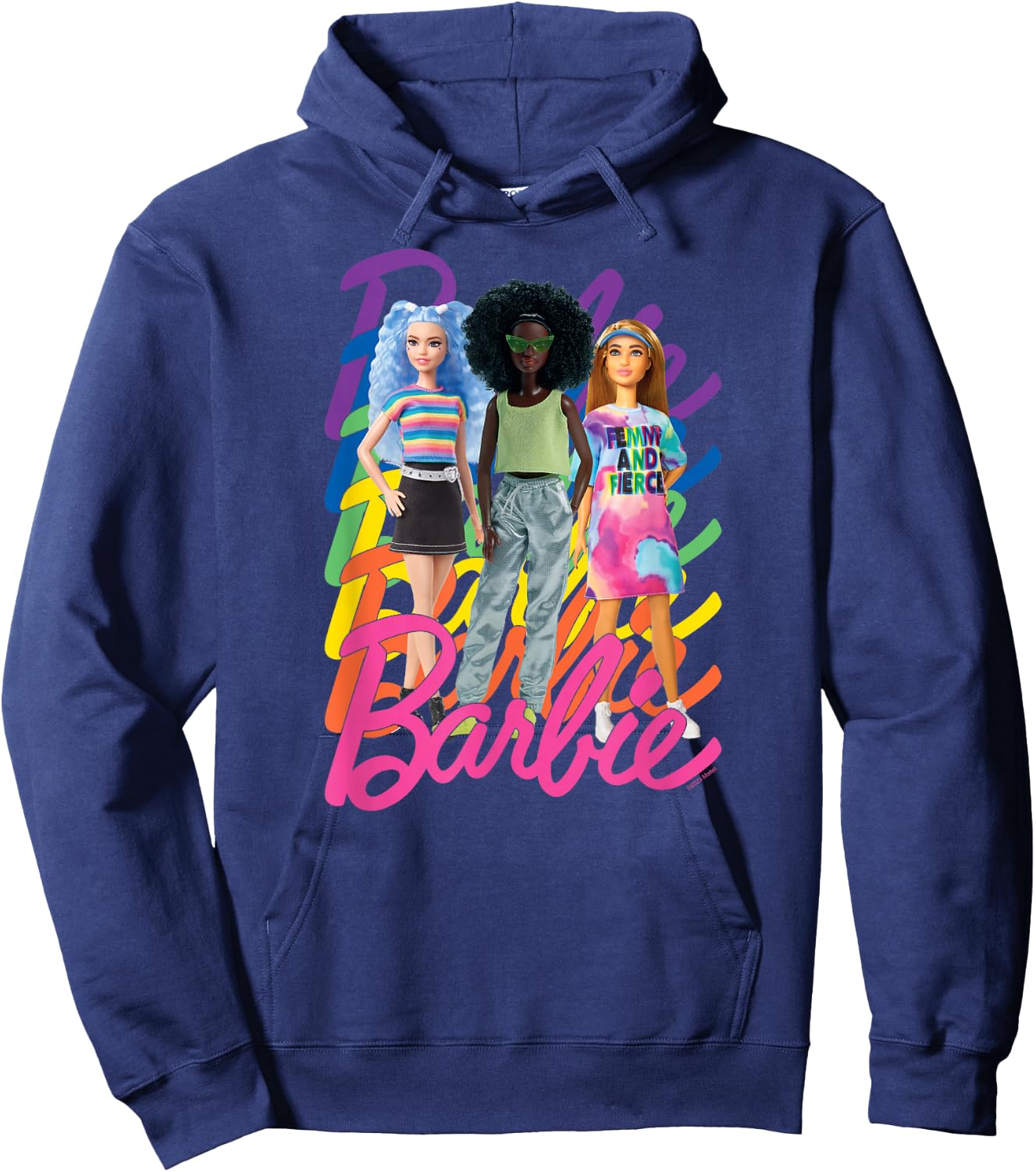 Barbie - Pride Rainbow Logo 3 Dolls Hoodie - Hoodie | Navy