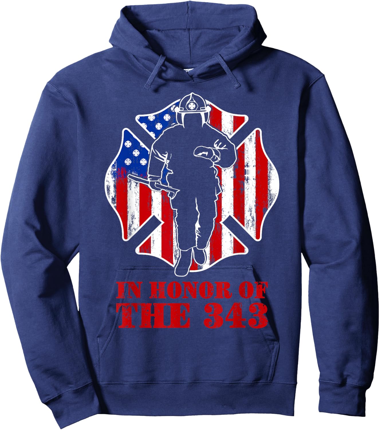 in Memory and Honor We Will Never Forget 343 Firefighter Hoodie - Hoodie | Navy