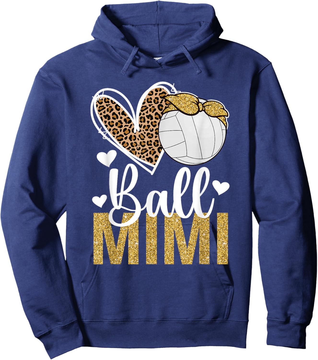 Ball Mimi Heart Volleyball Mimi Of A Volleyball Player Hoodie - Hoodie | Navy