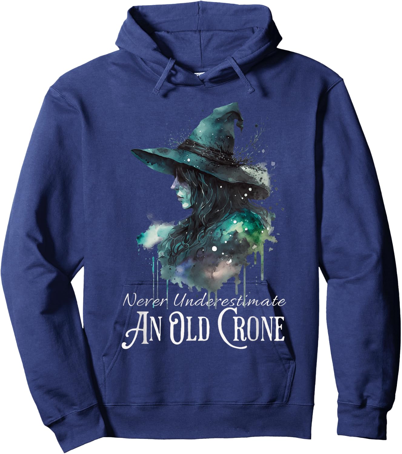 Never Underestimate an Old Crone Halloween Witch Women Hoodie - Hoodie | Navy