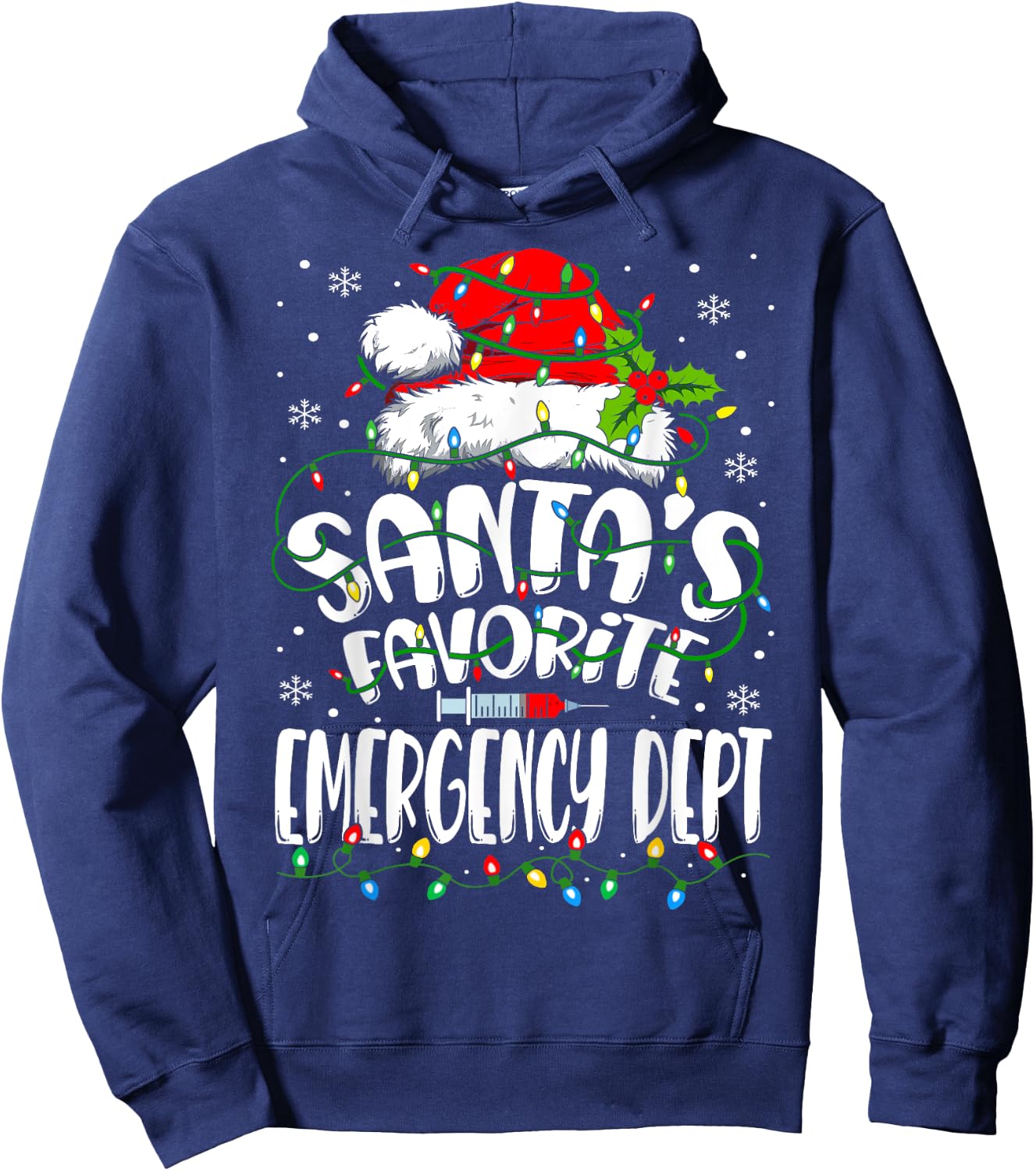Santa Favorite Emergency Department Christmas ER Nurse Hoodie - Hoodie | Navy