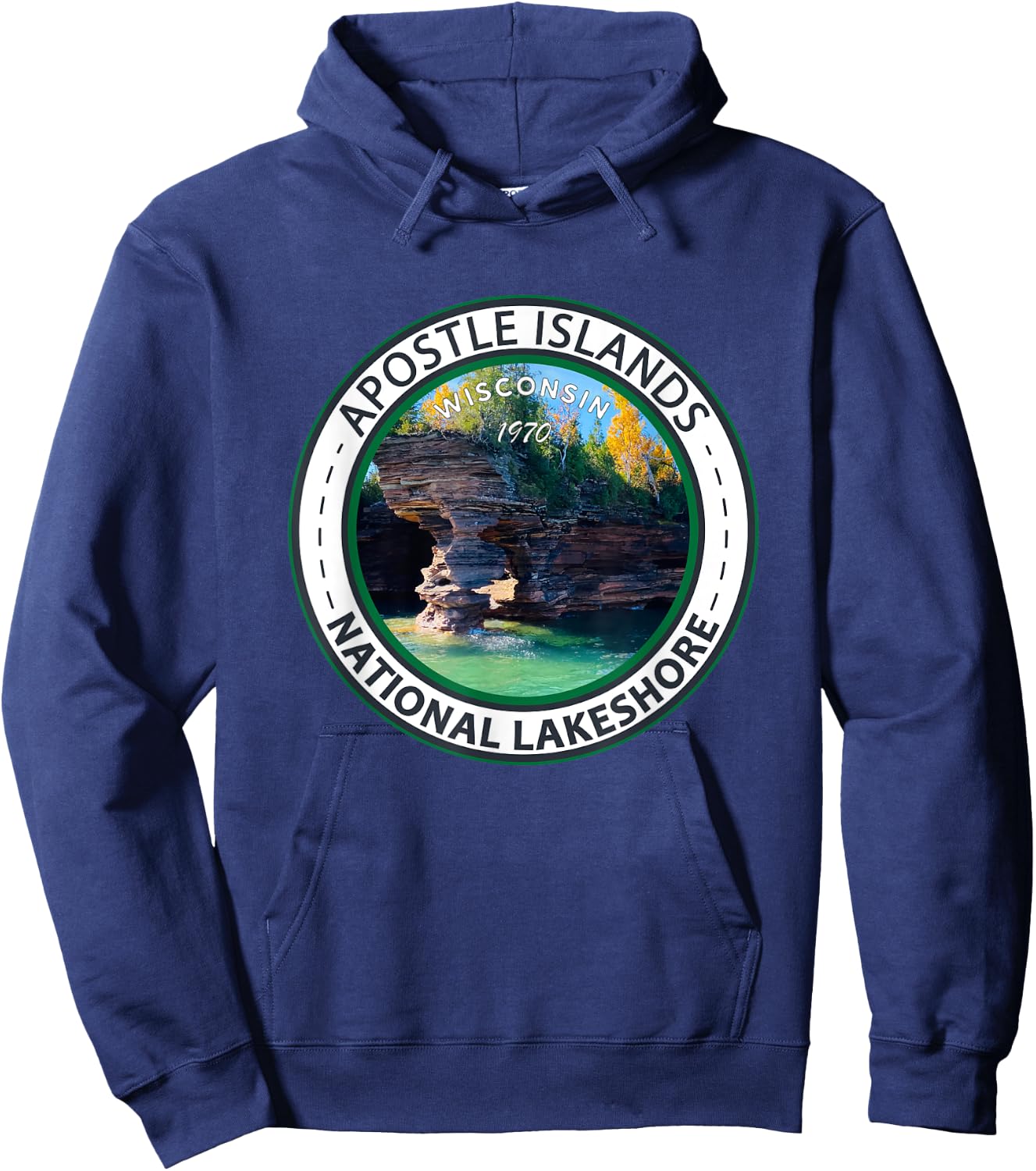 Apostle Islands National Lakeshore Wisconsin Vintage Hoodie - Hoodie | Navy