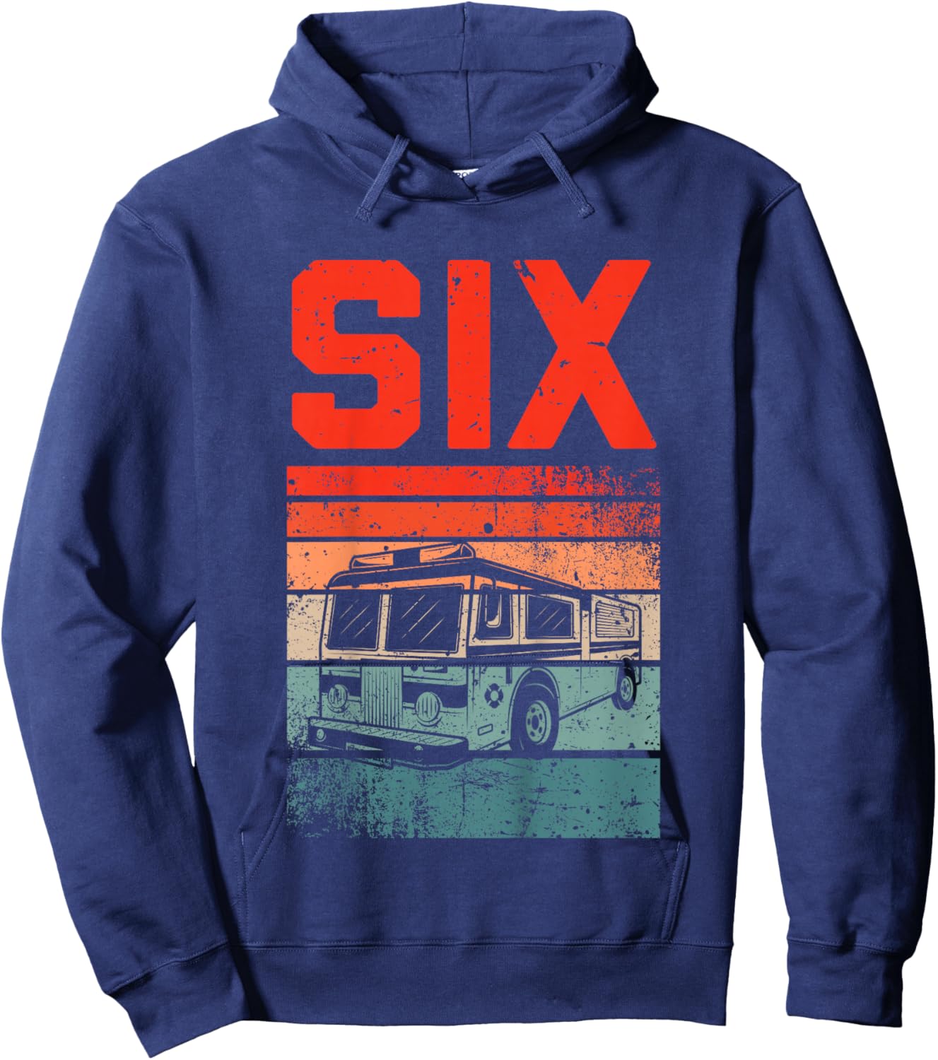 6 Year Old Shirt 6th Birthday Boy Firefighter Fire Truck Hoodie - Hoodie | Navy
