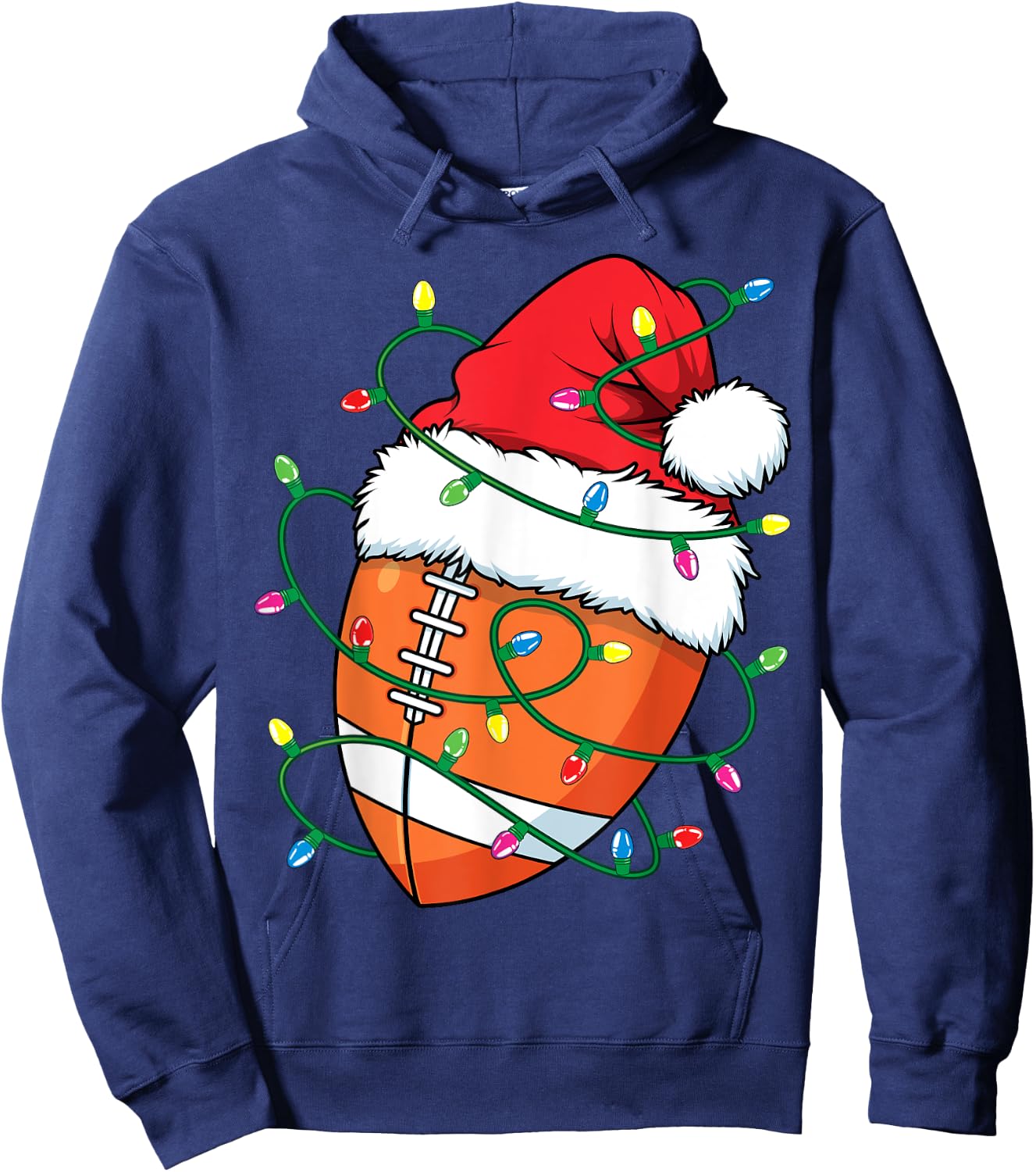 Santa Sports Design Boys Christmas Football Player Hoodie - Hoodie | Navy