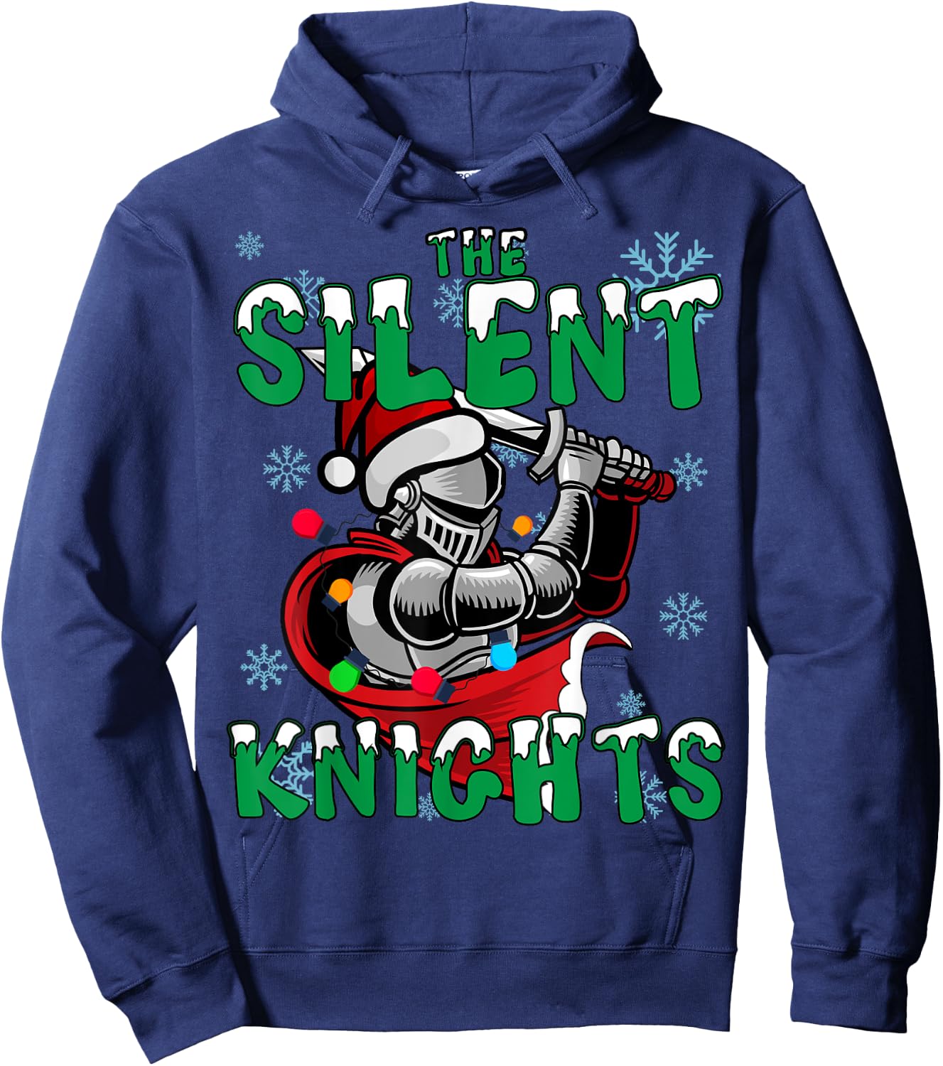 Christmas Run 5K Silent Knights Holiday Team Running Outfit Hoodie - Hoodie | Navy