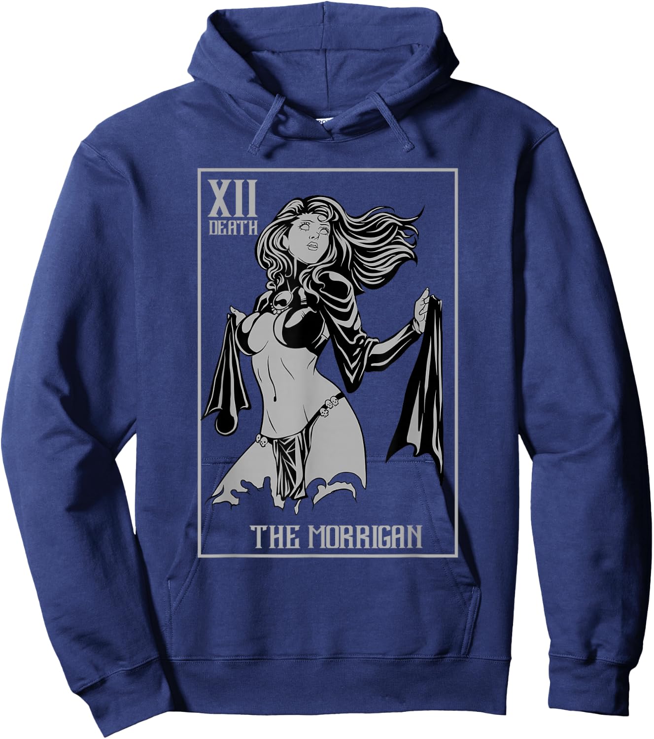 The Morrigan Celtic Goddess Witch Tarot Card Ireland Pagan Hoodie - Hoodie | Navy