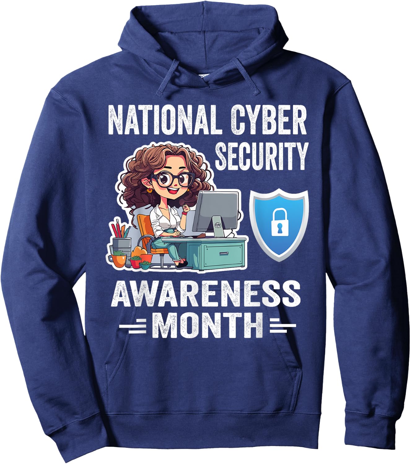 National Cyber Security Awareness Month Tech Security Team Hoodie - Hoodie | Navy