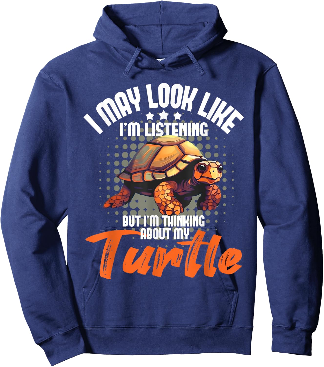 I'm Thinking About My Turtle - Beach Nature Wildlife Lover Hoodie - Hoodie | Navy